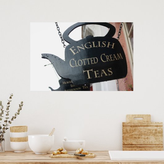Engels Clotted Cream Tea-teken Poster (Keuken)