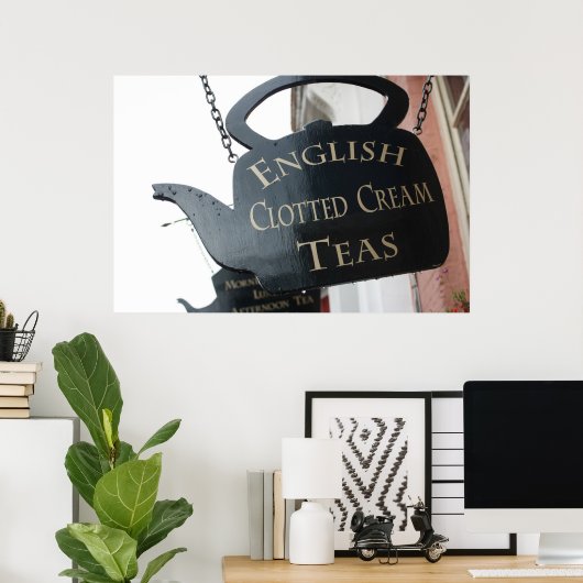 Engels Clotted Cream Tea-teken Poster (Thuiskantoor)