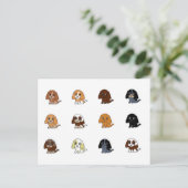 engels cocker spaniel alle kleuren acrtoons briefkaart (Staand voorkant)