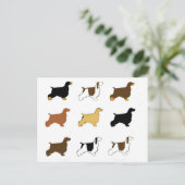 Engels Cocker Spaniel alle kleuren silo's Briefkaart (Staand voorkant)