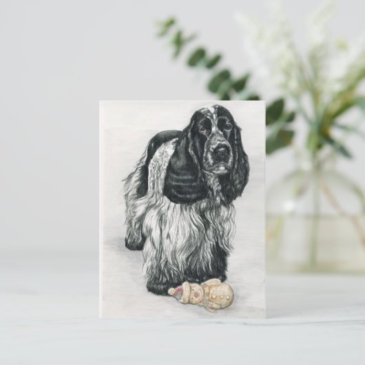 Engels Cocker Spaniel Art Briefkaart (Staand voorkant)