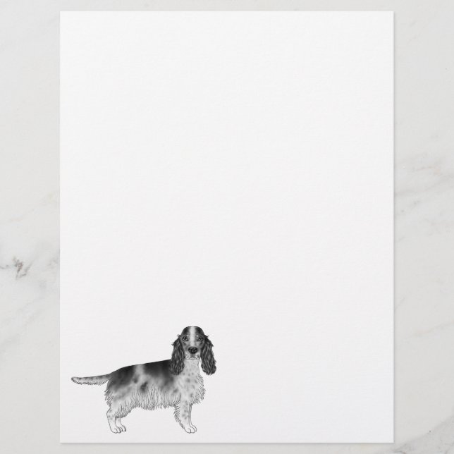 Engels Cocker Spaniel Design in zwart-wit Briefhoofd (Voorkant)