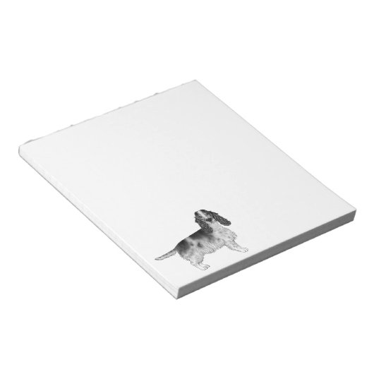 Engels Cocker Spaniel Design in zwart-wit Notitieblok (Schuin)