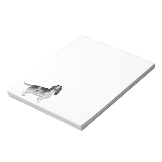 Engels Cocker Spaniel Design in zwart-wit Notitieblok (Linkerzijde)