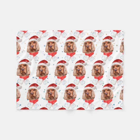 Engels Cocker Spaniel Dog Breed Christmas Fleece Deken (Voorkant (Horizontaal))