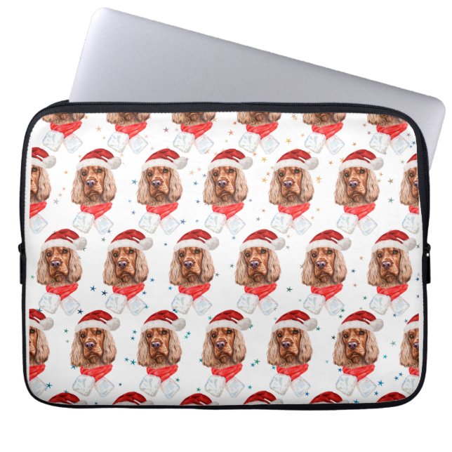 Engels Cocker Spaniel Dog Breed Christmas Laptop Sleeve (Voorkant)