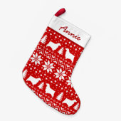 Engels Cocker Spaniel Dog Silhouettes Patroon Kleine Kerstsok (Voorkant (Hangend))