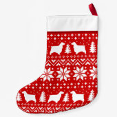 Engels Cocker Spaniel Dog Silhouettes Patroon Kleine Kerstsok (Achterkant)