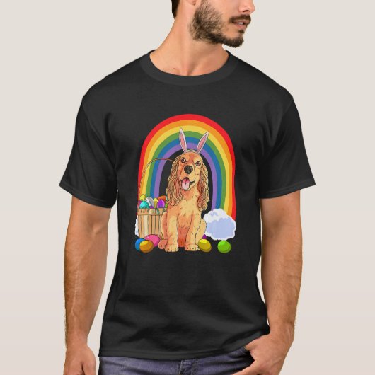 Engels Cocker Spaniel Easter Eggs Bunny Rabbit T-shirt (Voorkant)