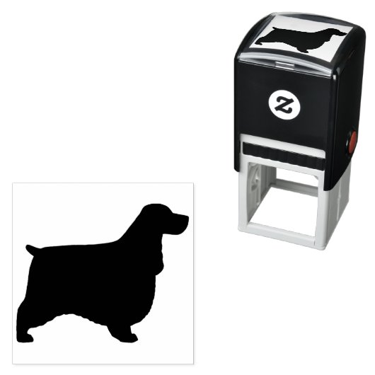 Engels Cocker Spaniel Hondenras Silhouette Zelfinktende Stempel (In situ)