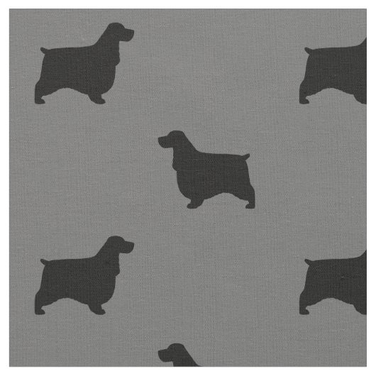 Engels Cocker Spaniel Hondenras Silhouettes Stof (Close Up)