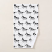 Engels Cocker Spaniel in Black and White Pattern Bad Handdoek (Handdoek)