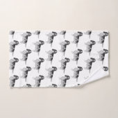 Engels Cocker Spaniel in Black and White Pattern Bad Handdoek (Handdoek)