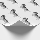 Engels Cocker Spaniel in Black and White Pattern Cadeaupapier (Hoek)
