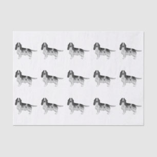 Engels Cocker Spaniel in Black and White Pattern Tissuepapier