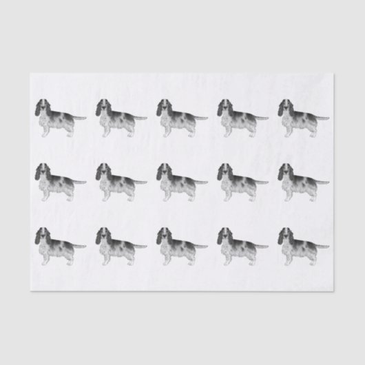 Engels Cocker Spaniel in Black and White Pattern Tissuepapier (Voorkant)