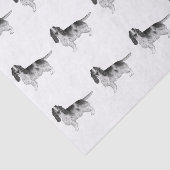 Engels Cocker Spaniel in Black and White Pattern Tissuepapier (Detail)
