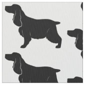 Engels Cocker Spaniel in Silhouette Stof (Close Up)