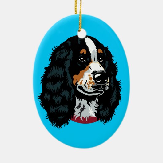engels cocker spaniel keramisch ornament (Achterkant)