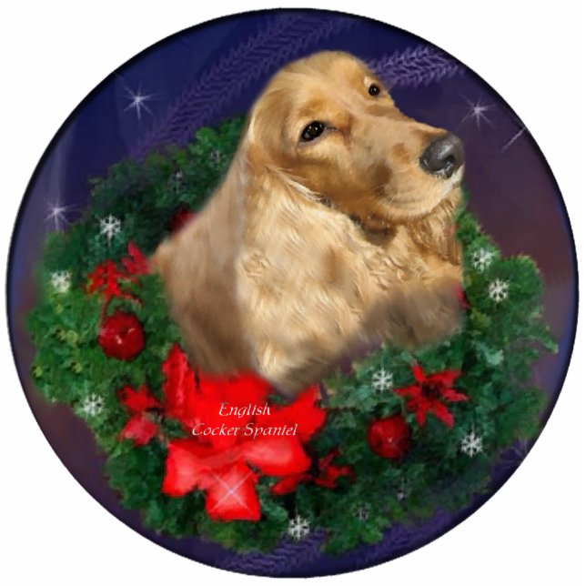 Engels Cocker Spaniel kerstcadeautje Ornament Fotobeeldje Ornament (Voorkant)