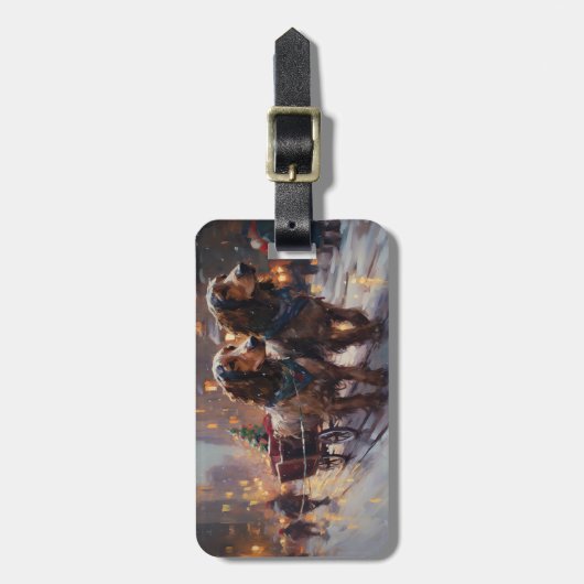 Engels Cocker Spaniel Kerstmis Feestelijk Seizoen Bagagelabel (Voorkant verticaal)