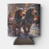 Engels Cocker Spaniel Kerstmis Feestelijk Seizoen Blikjeskoeler (Voorkant)