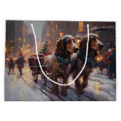 Engels Cocker Spaniel Kerstmis Feestelijk Seizoen Groot Cadeauzakje (Achterkant)