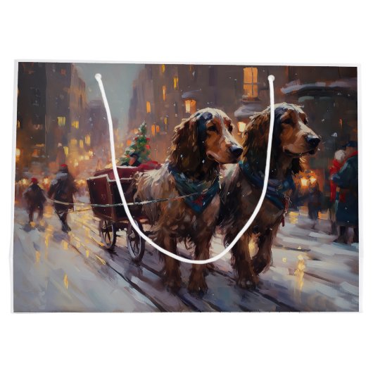 Engels Cocker Spaniel Kerstmis Feestelijk Seizoen Groot Cadeauzakje (Achterkant)