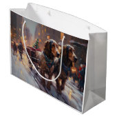 Engels Cocker Spaniel Kerstmis Feestelijk Seizoen Groot Cadeauzakje (Achterkant Gekanteld)