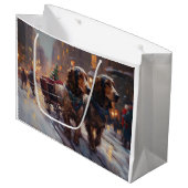 Engels Cocker Spaniel Kerstmis Feestelijk Seizoen Groot Cadeauzakje (Voorkant Gekanteld)