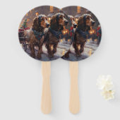 Engels Cocker Spaniel Kerstmis Feestelijk Seizoen Handwaaier (Voorkant en achterkant)