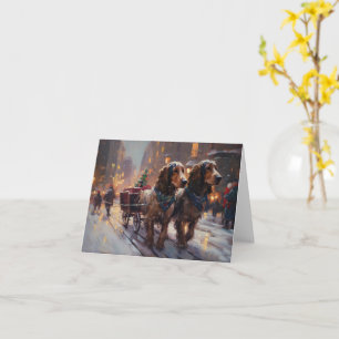 Engels Cocker Spaniel Kerstmis Feestelijk Seizoen Kaart