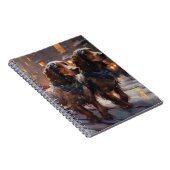 Engels Cocker Spaniel Kerstmis Feestelijk Seizoen Notitieboek (Rechterzijde)