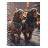 Engels Cocker Spaniel Kerstmis Feestelijk Seizoen Notitieboek (Voorkant)