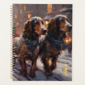 Engels Cocker Spaniel Kerstmis Feestelijk Seizoen Planner (Voorkant)