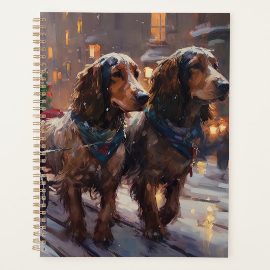 Engels Cocker Spaniel Kerstmis Feestelijk Seizoen Planner (Voorkant)
