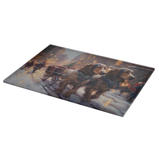 Engels Cocker Spaniel Kerstmis Feestelijk Seizoen Snijplank (Hoek)