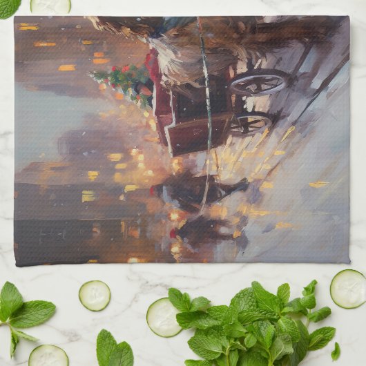 Engels Cocker Spaniel Kerstmis Feestelijk Seizoen Theedoek (Gevouwen)