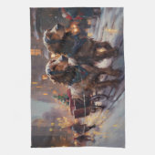 Engels Cocker Spaniel Kerstmis Feestelijk Seizoen Theedoek (Verticaal)