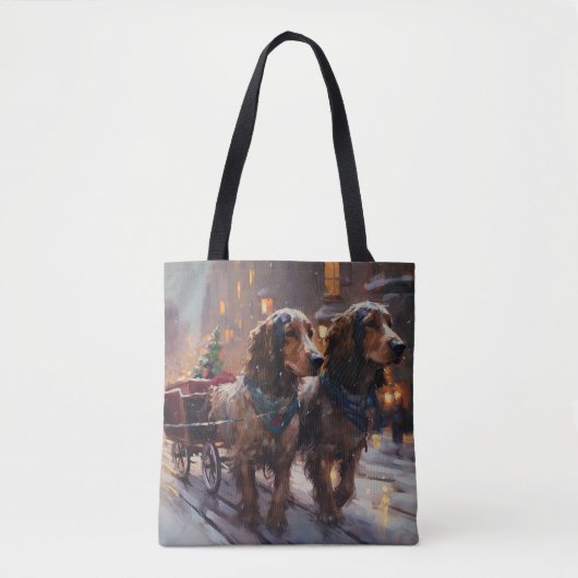 Engels Cocker Spaniel Kerstmis Feestelijk Seizoen Tote Bag (Voorkant)