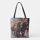 Engels Cocker Spaniel Kerstmis Feestelijk Seizoen Tote Bag (Achterkant)