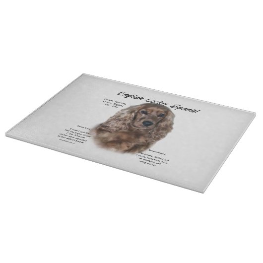 Engels Cocker Spaniel (lever) Geschiedenis Ontwerp Snijplank (Hoek)