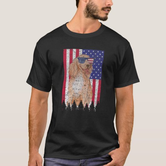 Engels Cocker Spaniel Patriotic Dog USA Pride Ame T-shirt (Voorkant)