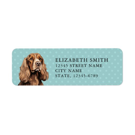 Engels Cocker Spaniel retour adres label (Voorkant)