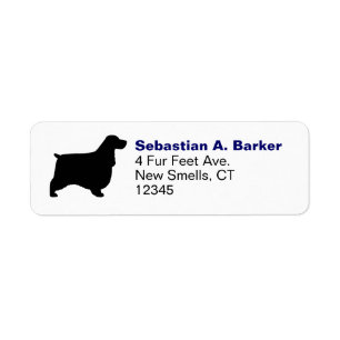Engels Cocker Spaniel Silhouette Return Address Etiket
