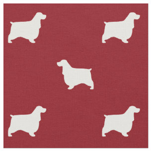 Engels Cocker Spaniel Silhouettes Red en White Stof