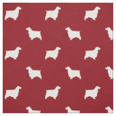 Engels Cocker Spaniel Silhouettes Red en White Stof (Swatch)