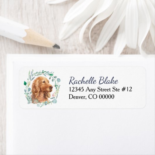 Engels Cocker Spaniel Wreatreturn Address Label (Insitu)