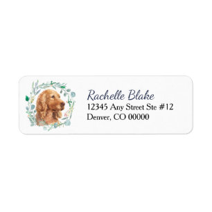 Engels Cocker Spaniel Wreatreturn Address Label