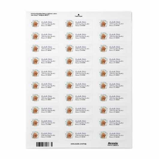 Engels Cocker Spaniel Wreatreturn Address Label (Full Sheet)